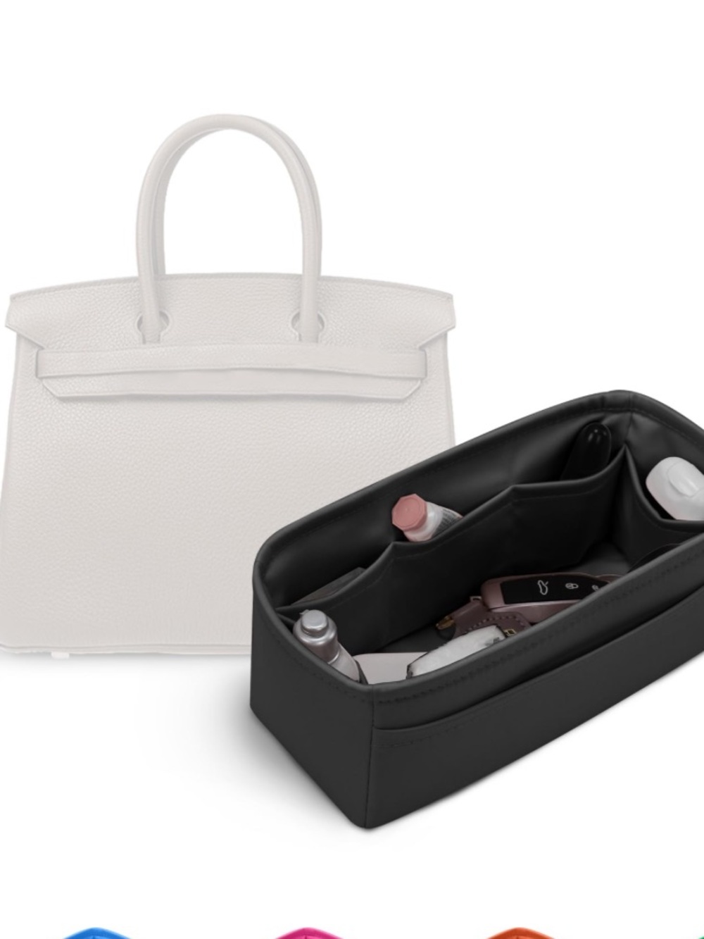 NWT Kings In Bag Bag Organizer Insert (Black, BK25 Retourné)